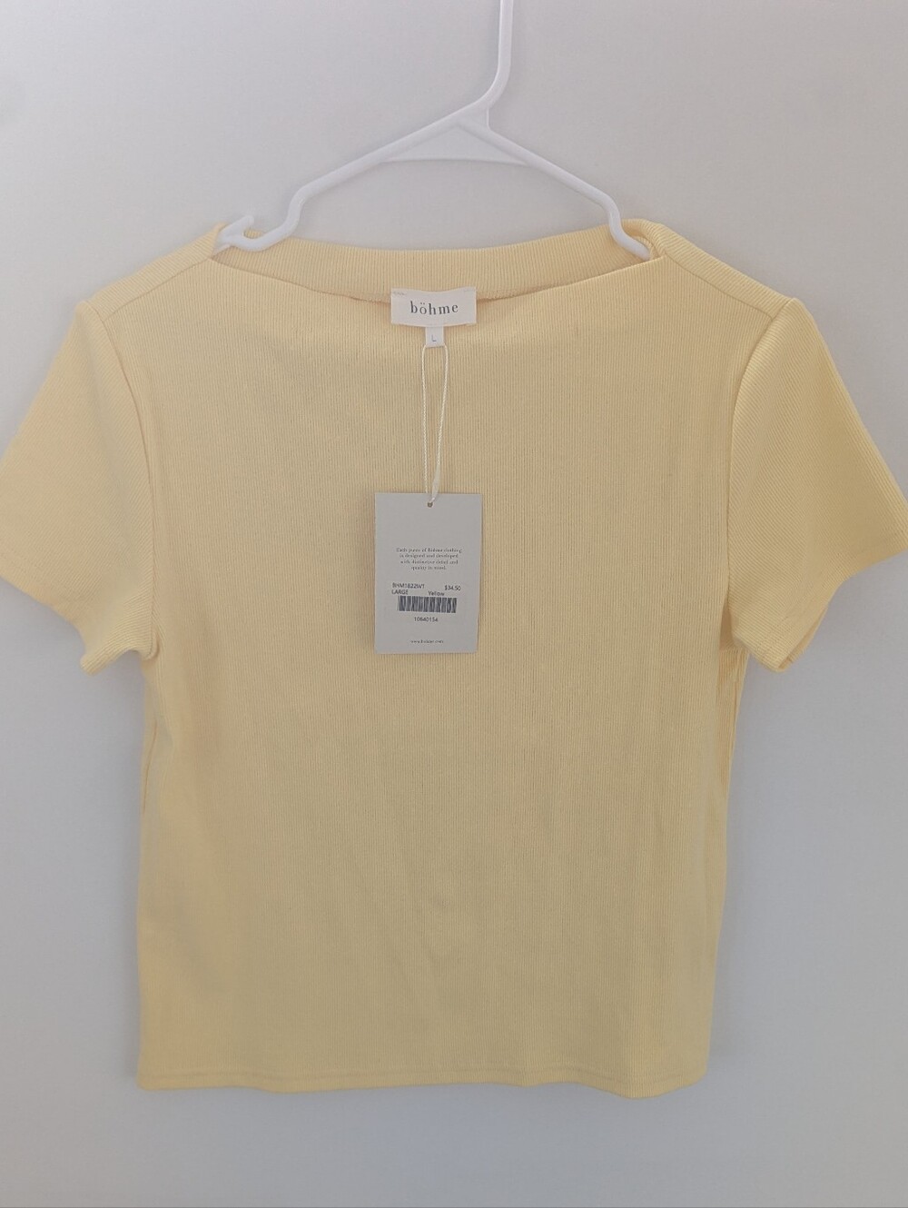 Bohme Short Sleeve Ribbed Top in Yellow